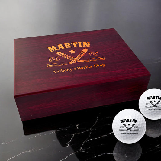 Barber Personalized Golf Ball Gift Set