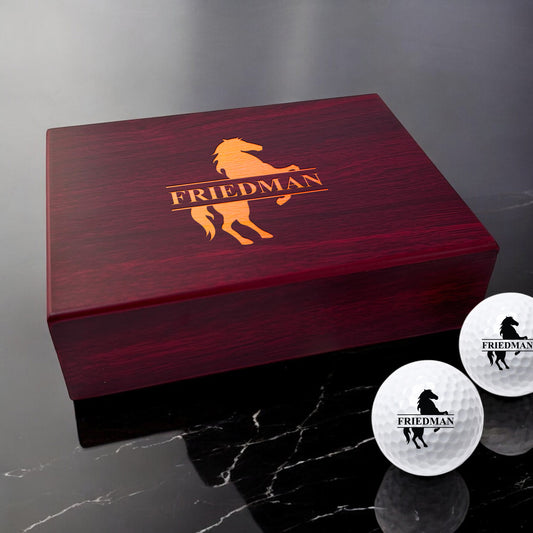 Equestrian Horse Personalized Golf Ball Gift Set