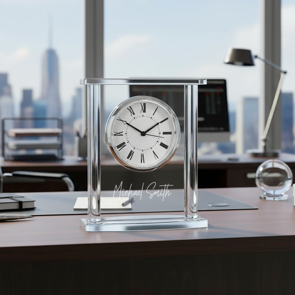 Signature Collection Personalized Glass Square Clock