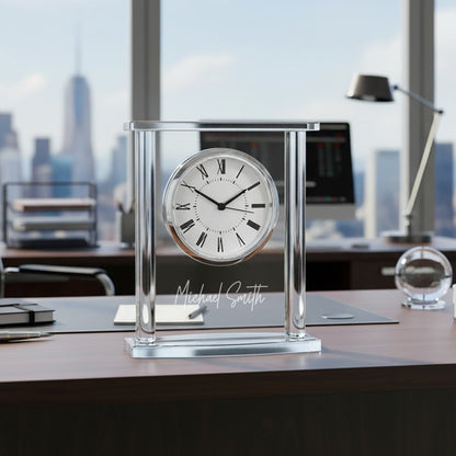 Signature Collection Personalized Glass Square Clock