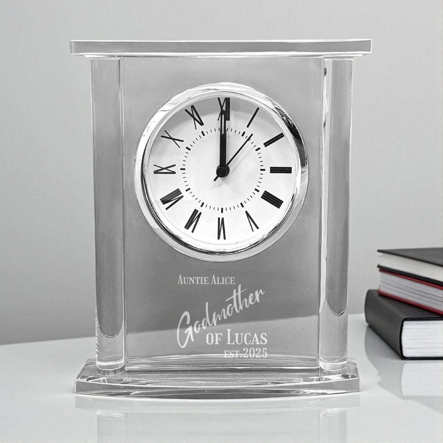 Godmother Personalized Glass Square Clock