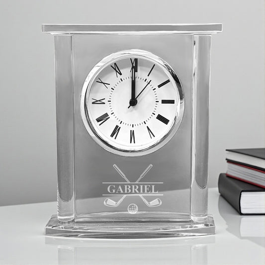 Golf Personalized Glass Square Clock