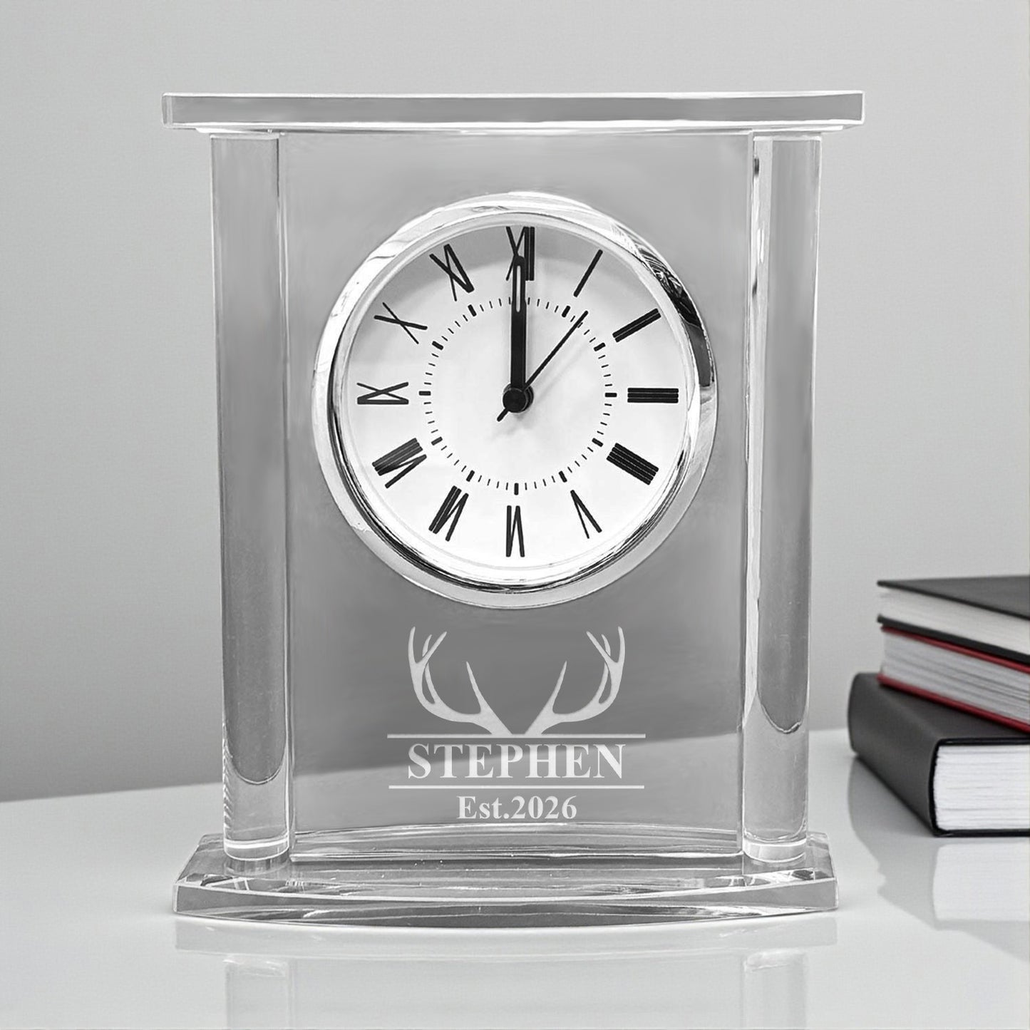 Hunting Personalized Glass Square Clock