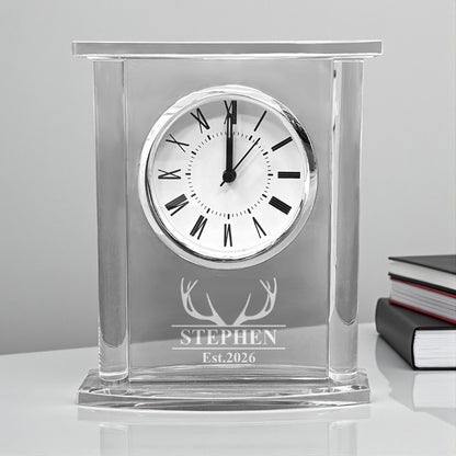 Hunting Personalized Glass Square Clock