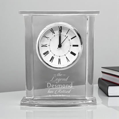 The Legend Has Retired Personalized Glass Square Clock