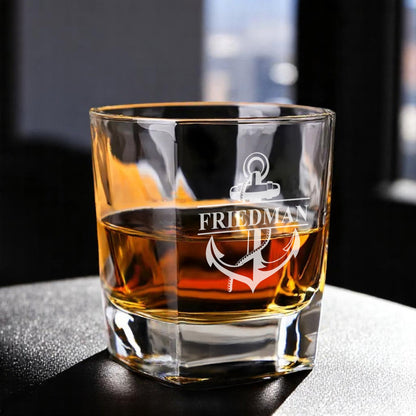 Anchor Personalized Square Whiskey Glass