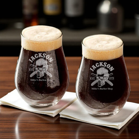 Barber Personalized Stemless Beer Snifter - Set of 4