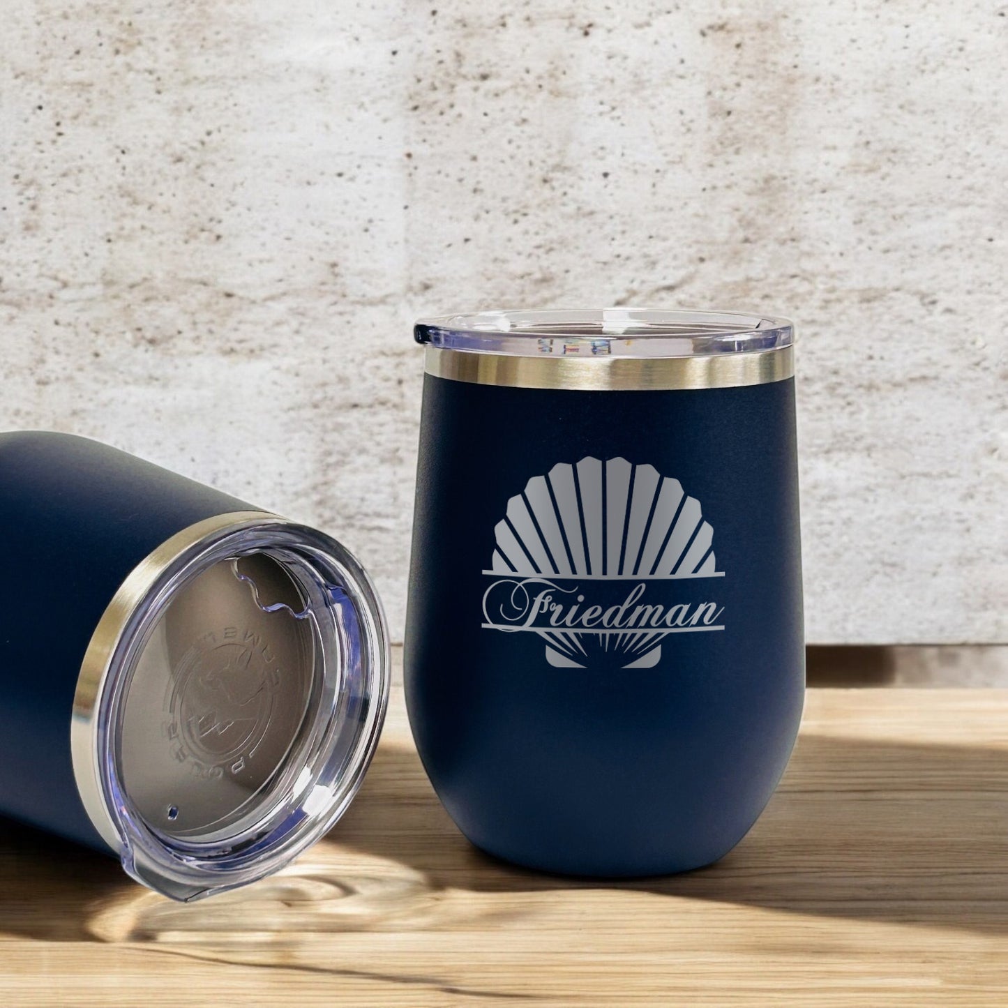 Seashell Personalized 12 oz Stemless Wine Cup