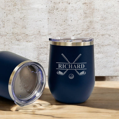 Golf Personalized 12 oz Stemless Wine Cup
