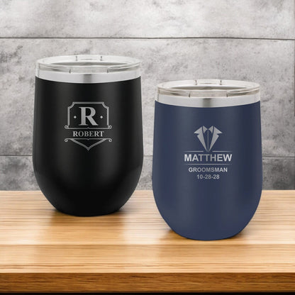Groomsmen Personalized 12 oz Stemless Wine Cup