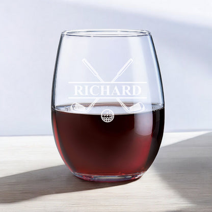 Golf Personalized Wine Decanter with Wine Glass Set