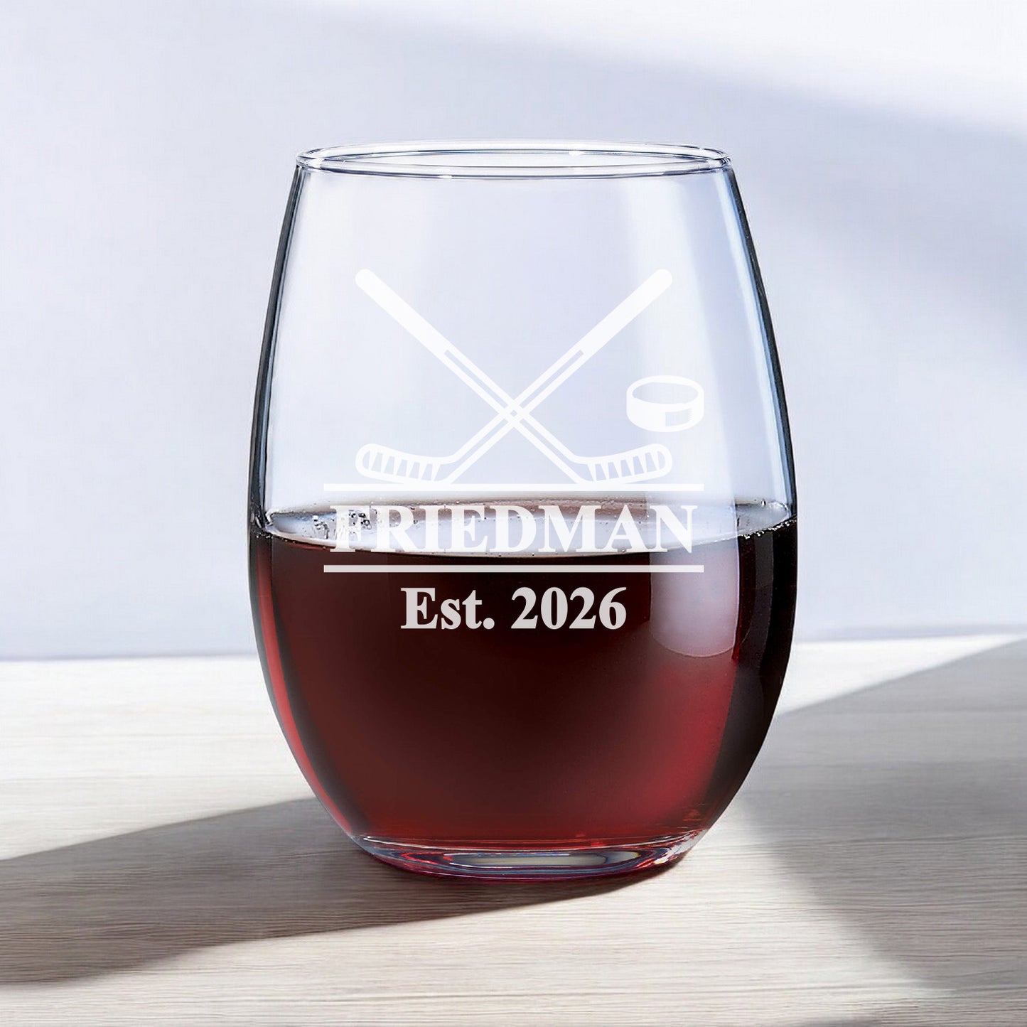 Hockey Personalized Wine Decanter with Wine Glass Set