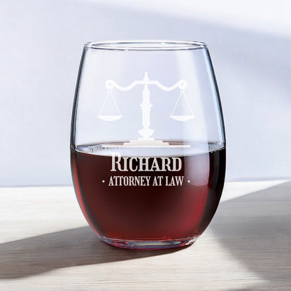 Lawyer Personalized Wine Decanter with Wine Glass Set