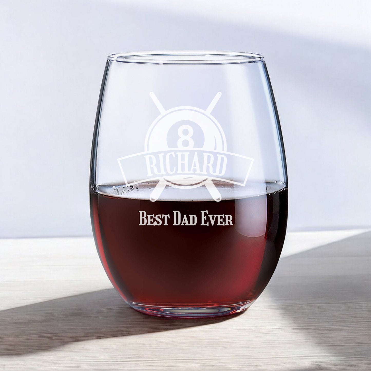 Pool Billiard Eight-Ball Personalized Wine Glass