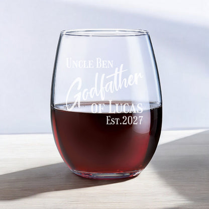 Godparent Personalized Wine Decanter with Wine Glass Set