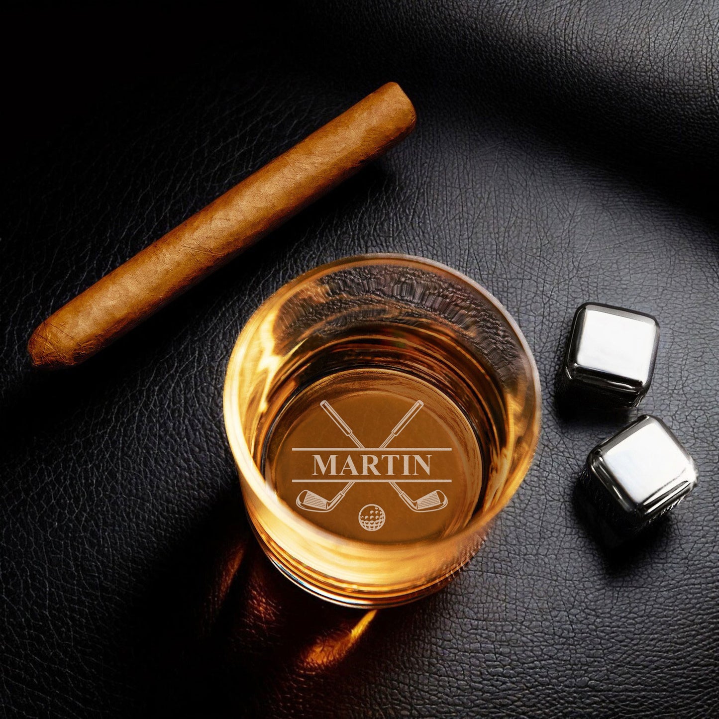 Golf Personalized Rocks Whiskey Glass