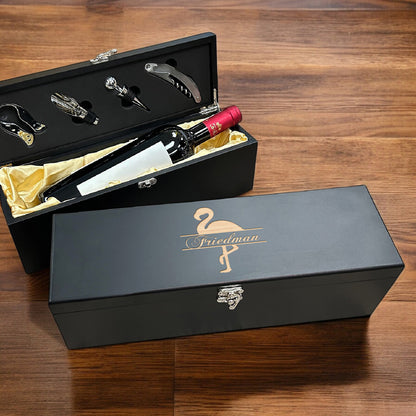 Flamingo Personalized Wine Gift Box Set