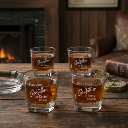 Godparent Personalized Square Whiskey Glass