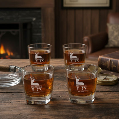 Hunting Personalized Square Whiskey Glass
