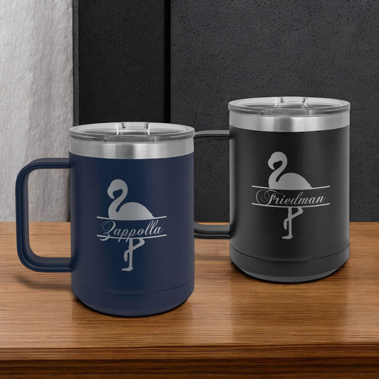 Flamingo Personalized 15 oz Vacuum Insulated Stainless Steel Travel Mug