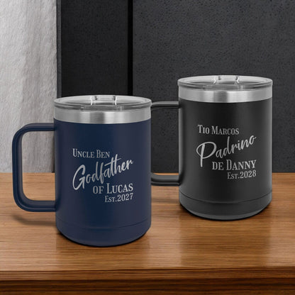 Godparent Personalized 15 oz Vacuum Insulated Stainless Steel Travel Mug