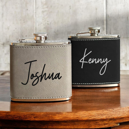 Signature Collection Personalized Leather Wrapped Flask