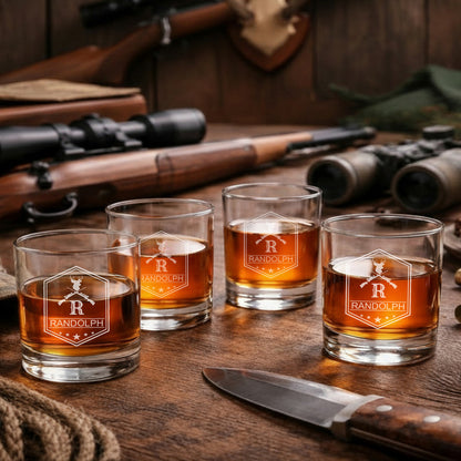 Hunting Personalized Classic Whiskey Decanter with Glasses Gift Set