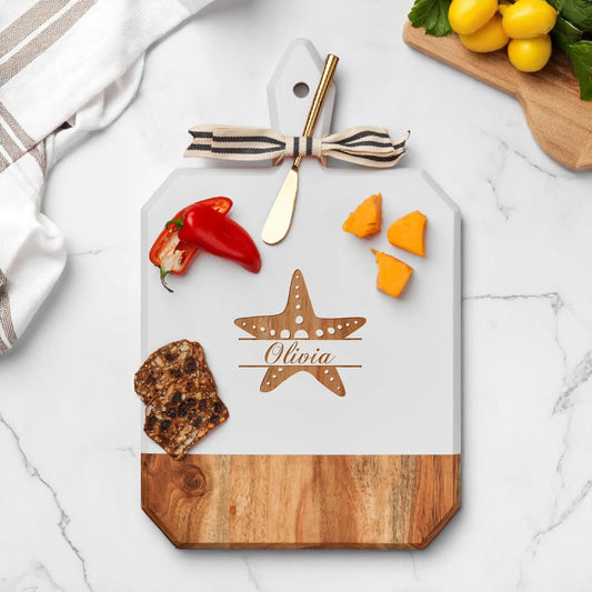 Starfish Personalized Charcuterie Board with Spreader