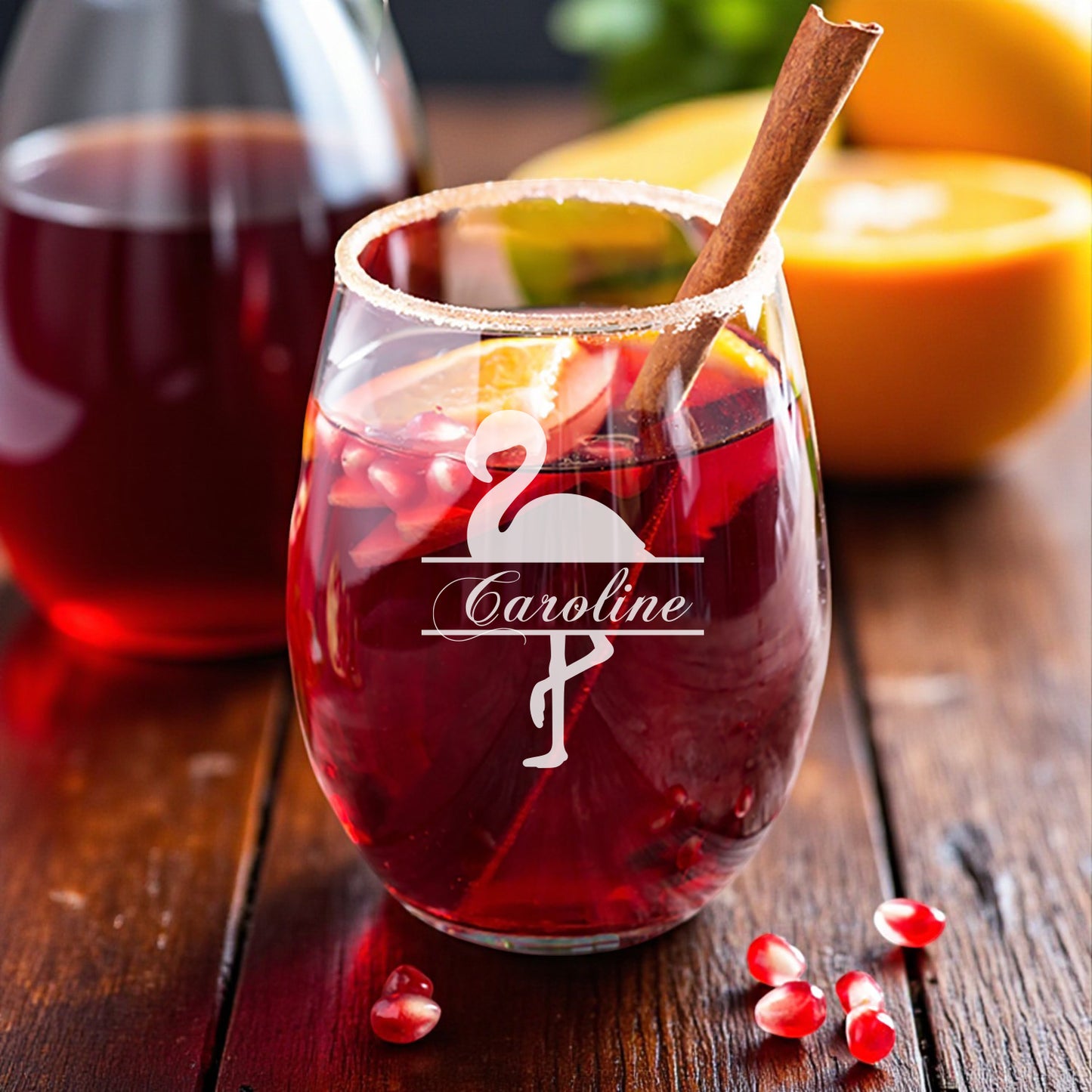 Flamingo Personalized Wine Glass