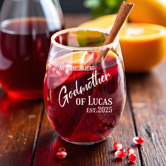 Godmother Personalized Wine Glass