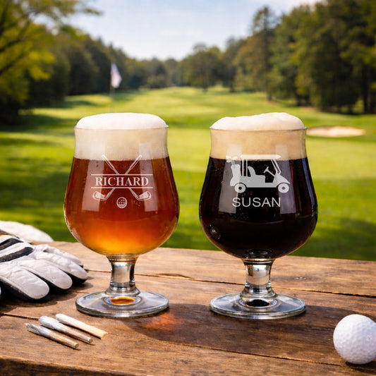 Golf Personalized Beer Snifter - Set of 4