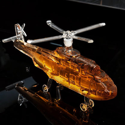 Black Hawk Helicopter Whiskey Decanter with Whiskey Glasses