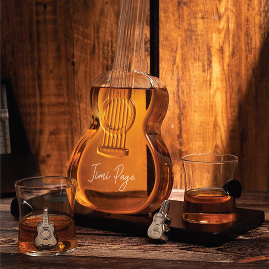 Guitar Personalized Whiskey Decanter Set with Whiskey Glasses