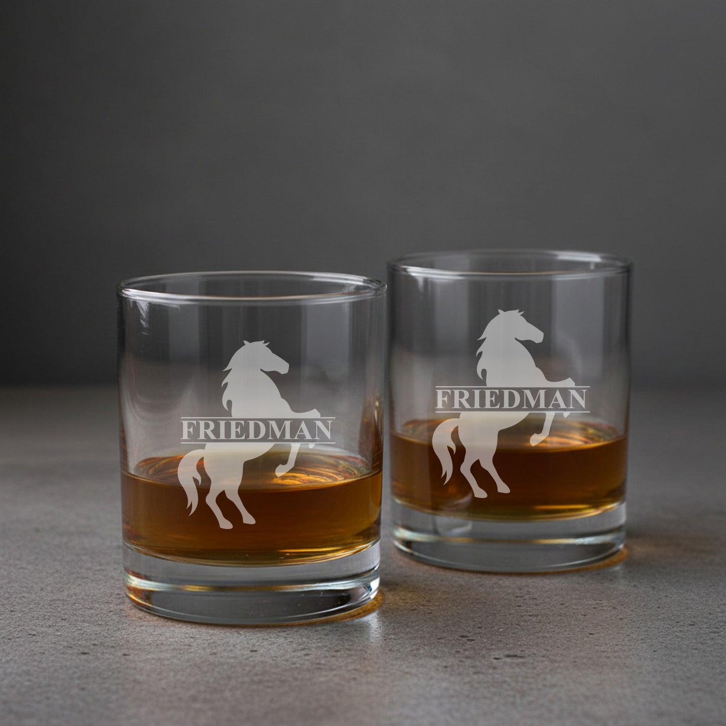 Equestrian Horse Personalized Icy Whiskey Decanter with Glasses Gift Set