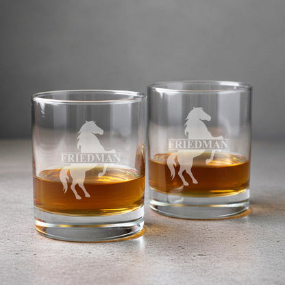 Equestrian Horse Personalized Legacy Reserve Whiskey Decanter with Rocks Glasses - 3 pc