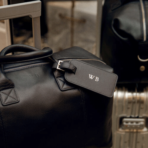 ROYCE New York Monogrammed RFID Passport Case Luggage Tag Set