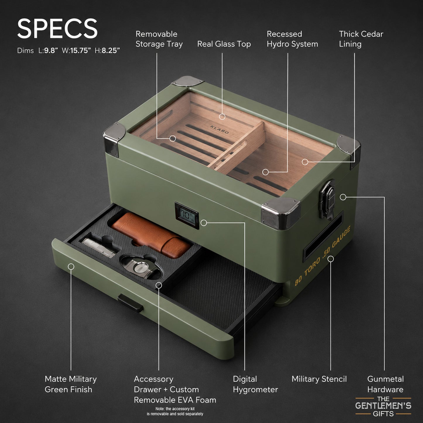 Military Personalized Cigar Humidor