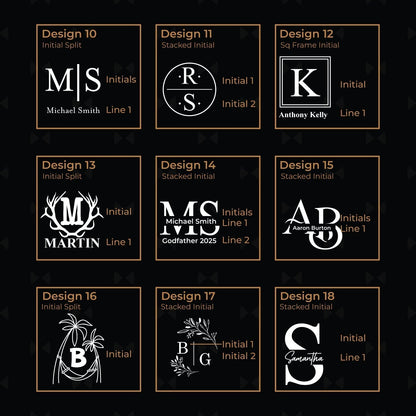 Monogram Personalized Whiskey Decanter with Whiskey Rocks Glasses Set - 3pc