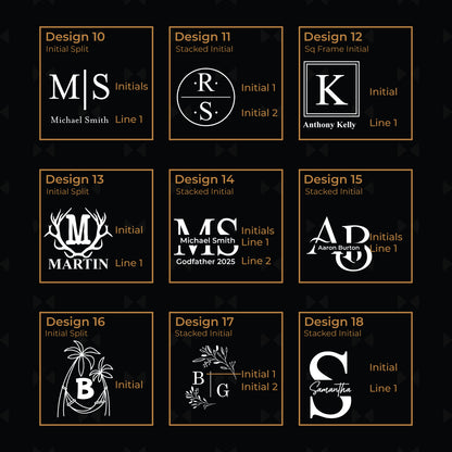 Monogram Personalized Glass Coasters, Set of 4