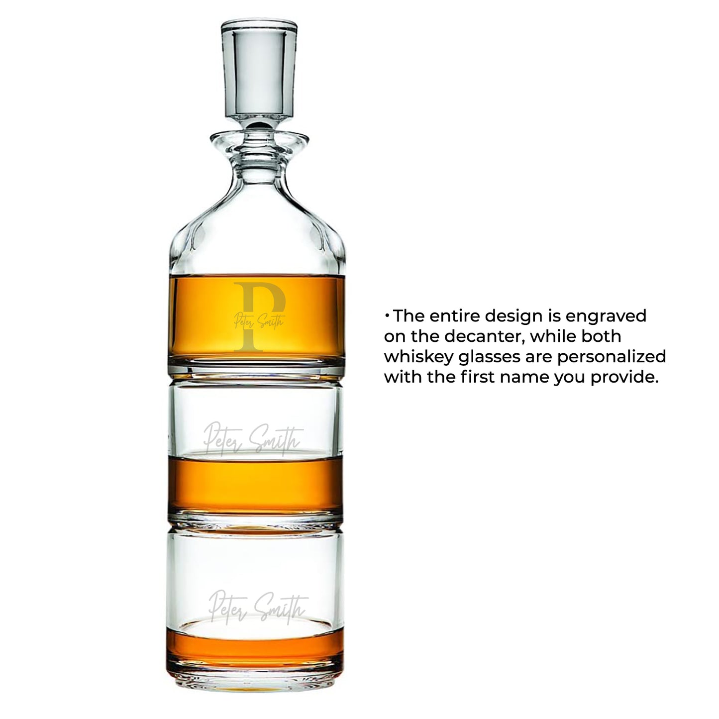 Monogram Personalized Duet 8.5 oz. Stacking Decanter Set