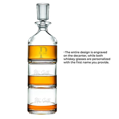 Monogram Personalized Duet 8.5 oz. Stacking Decanter Set