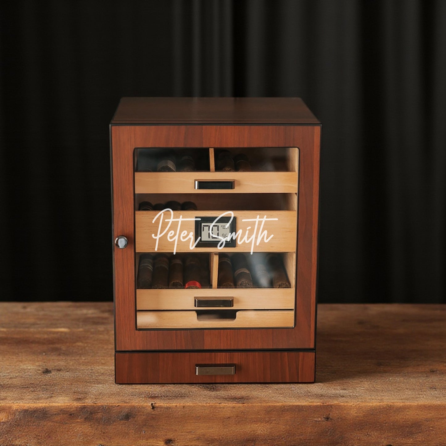 Signature Collection Monte Carlo Personalized Cigar Humidor Cabinet