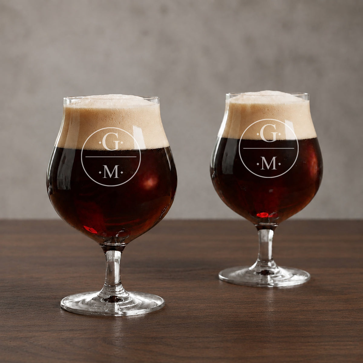 Monogram Personalized Beer Snifter - Set of 4