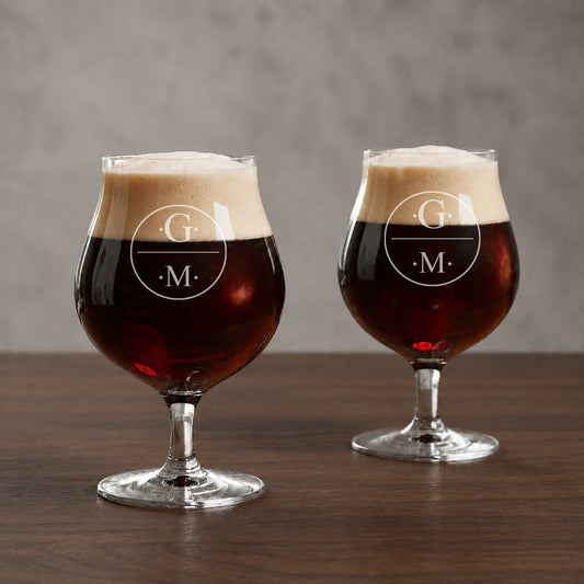 Monogram Personalized Beer Snifter - Set of 4