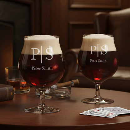 Monogram Personalized Beer Snifter - Set of 4