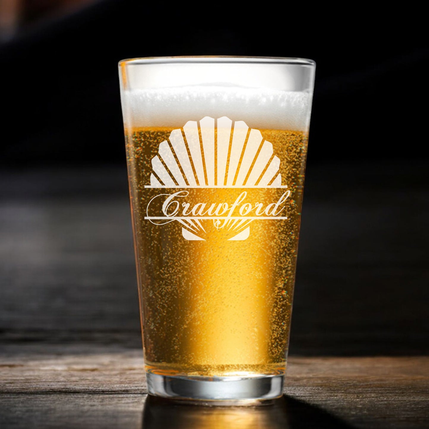 Seashell Personalized Beer Growler with Pint  Glass Set