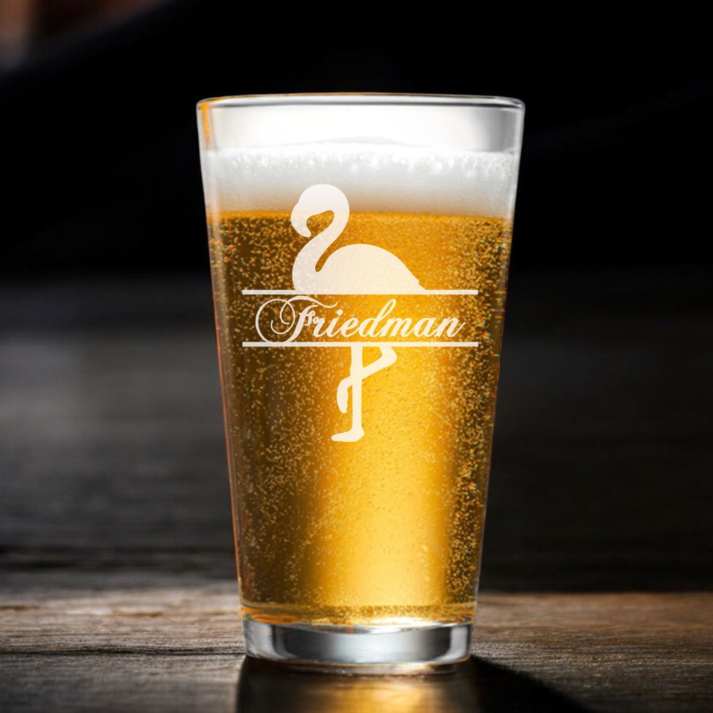 Flamingo Personalized Beer Glass