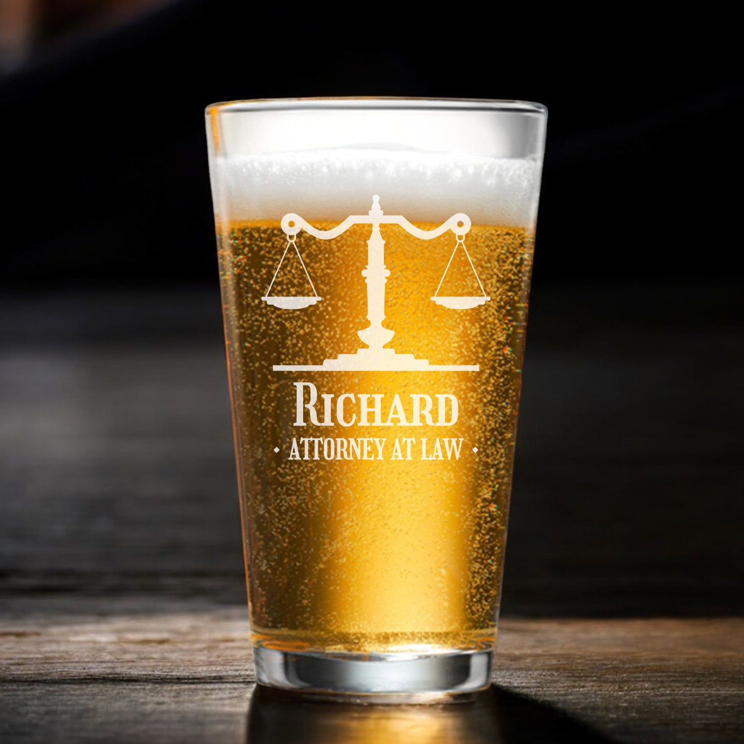 Lawyer Personalized Beer Mug and Beer Pint Glass Set