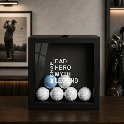 Dad Personalized Golf Ball Shadow Box Display Case