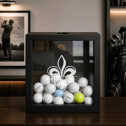 Tropical Coastal Personalized Golf Ball Shadow Box Display Case